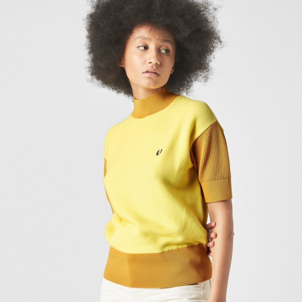 Fred Perry Contrast Knit Short Sleeve Jumper
